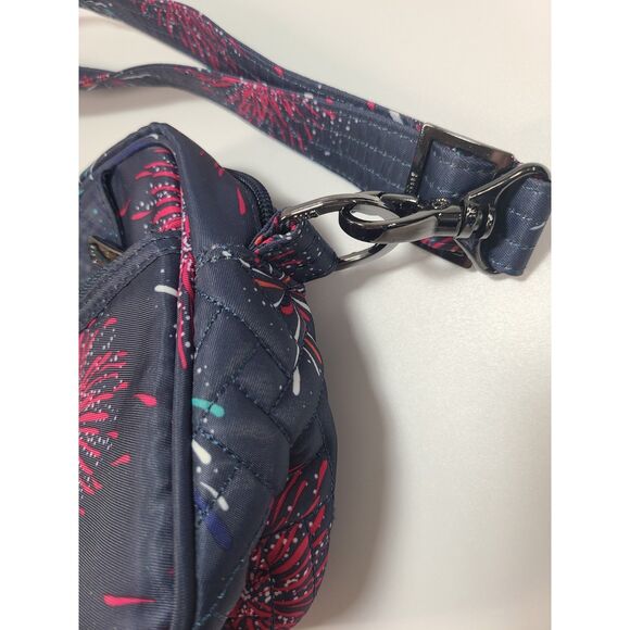 NEW Lug Carousel Crossbody Bag Navy Fireworks Quilted Pattern Adjustable Strap - Picture 6 of 6